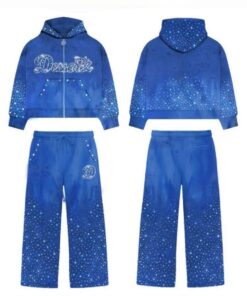 DEZZERTS BLUE RHINESTONE HOODIE SET